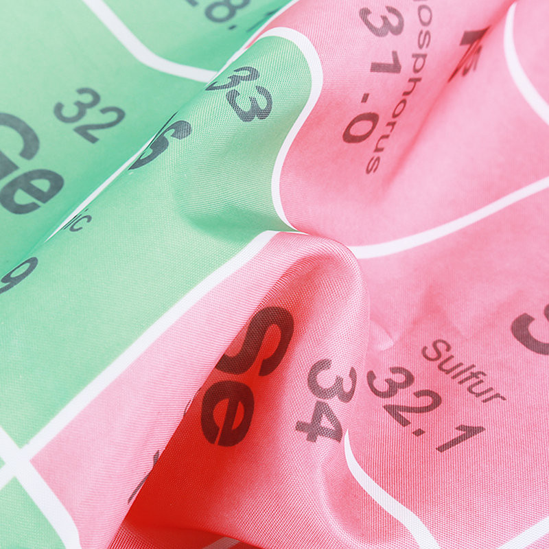 3D spausdinimo dušo užuolaidos periodinė elementų lentelė Vonios kambario užuolaidos Neperšlampama balto audinio užuolaida voniai