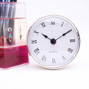 Διάμετρος προσώπου 80mm Ασημένιο χείλος ρολογιού χαλαζία Κεφαλή για ενσωματωμένο ρολόι DIY Επιτραπέζιο ρολόι