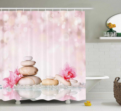 Zen Zavjese za tuš Budizam Buddha Lotus Pejzaž Zavjese za tuš Zen Kamen Zeleni Bambus Cvijeće Biljke Krajolik Dekoracija kupaonice