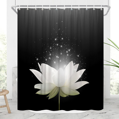 Zen Zavjese za tuš Budizam Buddha Lotus Pejzaž Zavjese za tuš Zen Kamen Zeleni Bambus Cvijeće Biljke Krajolik Dekoracija kupaonice