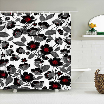 3D vannas istabas aizkari Krāsaini skaisti ziedi Apdruka Dušas aizkari Mājas apdare Ūdensizturīgs poliestera audums Vannas ekrāns