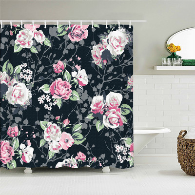 3D vannas istabas aizkari Krāsaini skaisti ziedi Apdruka Dušas aizkari Mājas apdare Ūdensizturīgs poliestera audums Vannas ekrāns