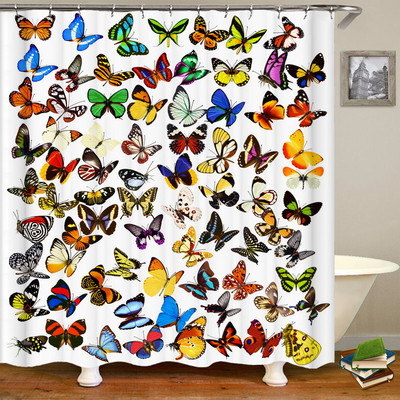 3D vannas istabas aizkari Krāsaini skaisti ziedi Apdruka Dušas aizkari Mājas apdare Ūdensizturīgs poliestera audums Vannas ekrāns