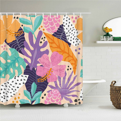 3D vannas istabas aizkari Krāsaini skaisti ziedi Apdruka Dušas aizkari Mājas apdare Ūdensizturīgs poliestera audums Vannas ekrāns