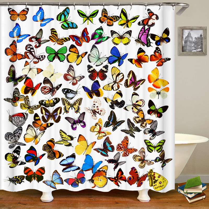 3D vannas istabas aizkari Krāsaini skaisti ziedi Apdruka Dušas aizkari Mājas apdare Ūdensizturīgs poliestera audums Vannas ekrāns