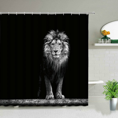 Afrički leopard, lav, tigar, uzorak zavjese za tuširanje, print divljih životinja, kupaonska kada, ukrasi za dom, poklon, vodootporne zavjese
