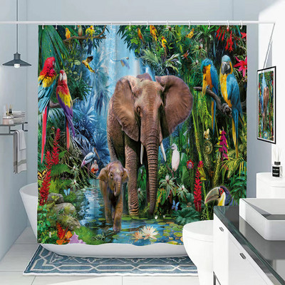 Afrički leopard, lav, tigar, uzorak zavjese za tuširanje, print divljih životinja, kupaonska kada, ukrasi za dom, poklon, vodootporne zavjese