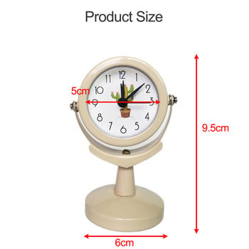 Ретро настолен часовник Въртящ се настолен часовник Прост сладък стил Творческа декорация на дома Спалня Студентско общежитие Нощен часовник