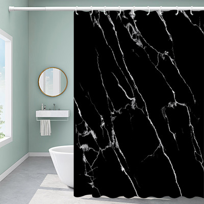 Crno-bijela zavjesa za tuš s ispisom slova Pure Natural Art Design Kupaonska zavjesa Jednostavan nordijski kućni dekor Kuka za ekran za kadu