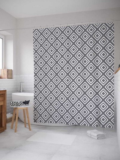 Crno-bijela zavjesa za tuš s ispisom slova Pure Natural Art Design Kupaonska zavjesa Jednostavan nordijski kućni dekor Kuka za ekran za kadu