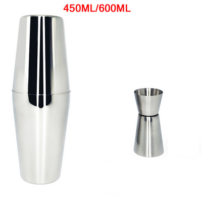 Shaker šalica od nehrđajućeg čelika 550 ml/450 ml/600 ml/750 ml s mjernom čašom Set shakera za koktele Komplet za koktele Barski alati Stalak Recept