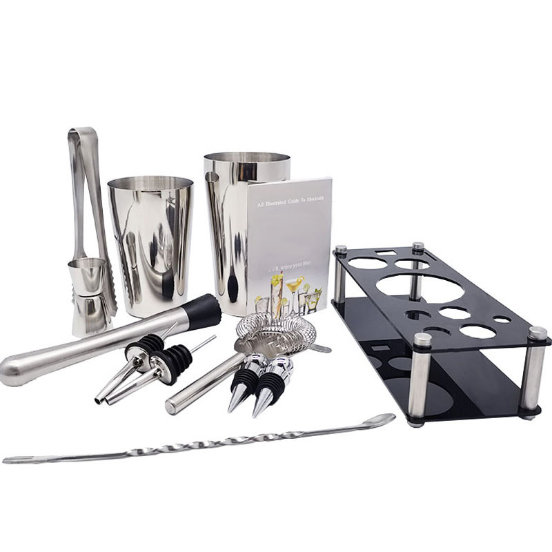 Shaker šalica od nehrđajućeg čelika 550 ml/450 ml/600 ml/750 ml s mjernom čašom Set shakera za koktele Komplet za koktele Barski alati Stalak Recept