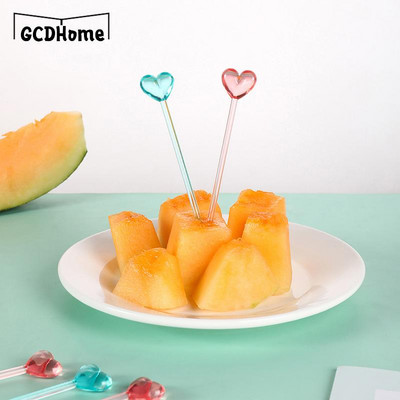 8/12 τμχ Creative Diamond Heart Fruit Fork Παιδικό Σνακ Κέικ Επιδόρπιο Φαγητό Οδοντογλυφίδα μεσημεριανό μπέντο μεσημεριανό ντεκόρ