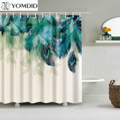 YOMDID poliestera šķiedras vannas aizkars 3D drukāts dušas aizkars ar 12 āķiem mājas vannas istabas dekorēšanai Cortina de ducha