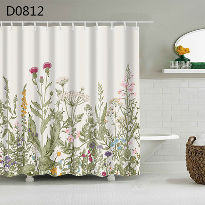 YOMDID poliestera šķiedras vannas aizkars 3D drukāts dušas aizkars ar 12 āķiem mājas vannas istabas dekorēšanai Cortina de ducha