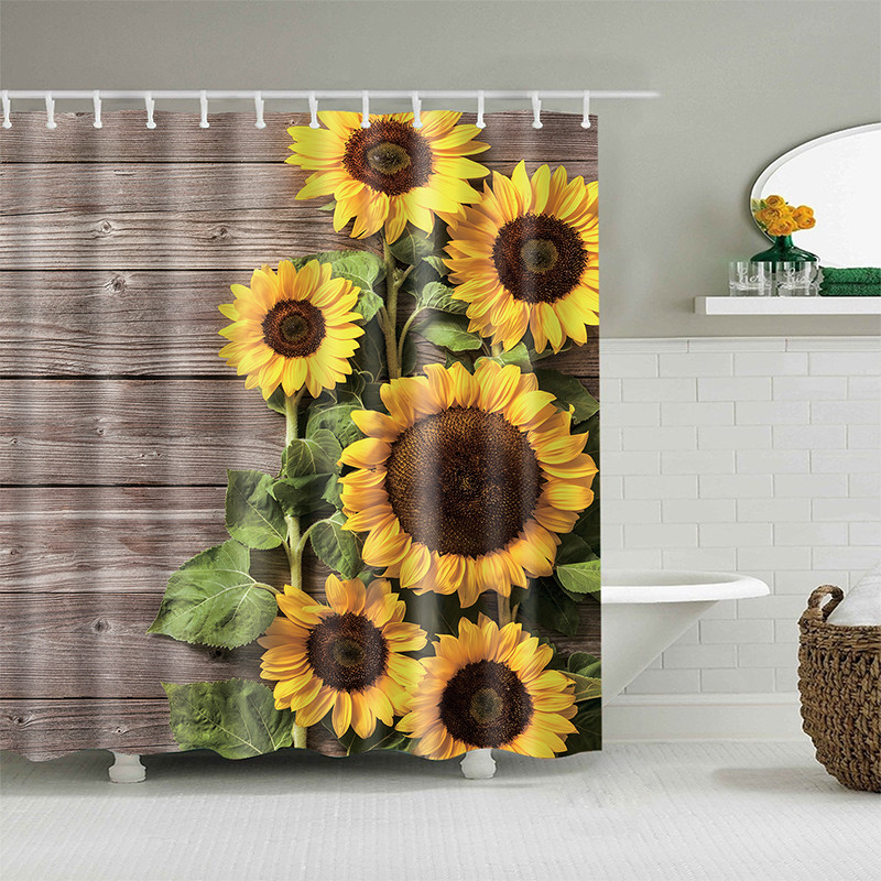 YOMDID poliestera šķiedras vannas aizkars 3D drukāts dušas aizkars ar 12 āķiem mājas vannas istabas dekorēšanai Cortina de ducha