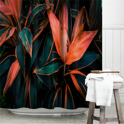 Zaļa zaļa lapotne vannas istabas komplekts ar dušas aizkariem, balti mati, sieviete ar mākslu apdrukātu dušas aizkaru ūdensizturīgs poliestera vannas ekrāns 180