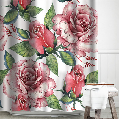 Zaļa zaļa lapotne vannas istabas komplekts ar dušas aizkariem, balti mati, sieviete ar mākslu apdrukātu dušas aizkaru ūdensizturīgs poliestera vannas ekrāns 180