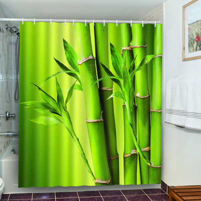 Zaļa zaļa lapotne vannas istabas komplekts ar dušas aizkariem, balti mati, sieviete ar mākslu apdrukātu dušas aizkaru ūdensizturīgs poliestera vannas ekrāns 180