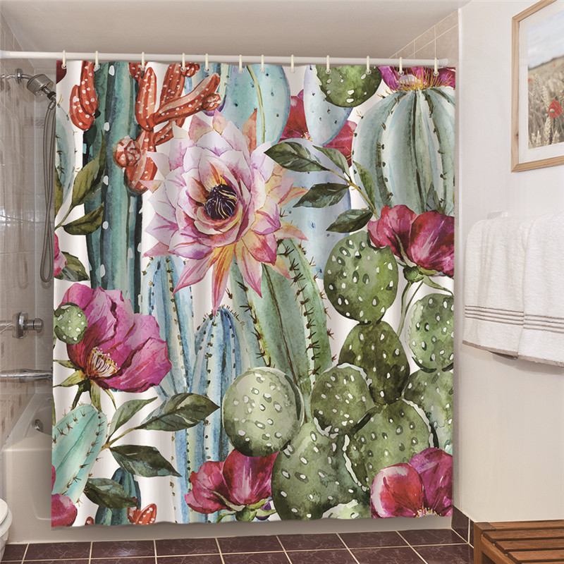 Zaļa zaļa lapotne vannas istabas komplekts ar dušas aizkariem, balti mati, sieviete ar mākslu apdrukātu dušas aizkaru ūdensizturīgs poliestera vannas ekrāns 180