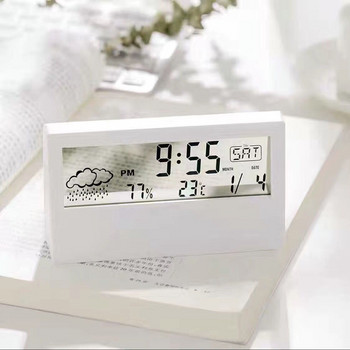 Термохигрометър Часовник Будилник Цифров температурен LCD Електронен LCD екран Външен термометър Водоустойчив