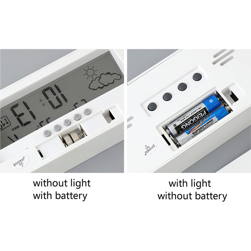Termohigrometrs pulkstenis modinātājs digitālais temperatūras LCD elektroniskais LCD ekrāns āra termometrs ūdensizturīgs