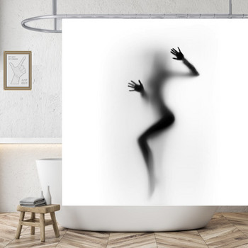 Αποκτήστε γυμνή σέξι γυναίκα λευκή κουρτίνα μπάνιου Αδιάβροχη υψηλής ποιότητας πολυεστερικό ύφασμα παραλίας που πλένεται Γνήσια διακόσμηση σπιτιού Cortinas