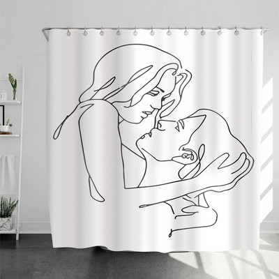 Obnažite seksi ženu Bijela zavjesa za tuširanje Vodootporna visokokvalitetna poliesterska tkanina za plažu Periva originalna Cortinas kućna dekoracija