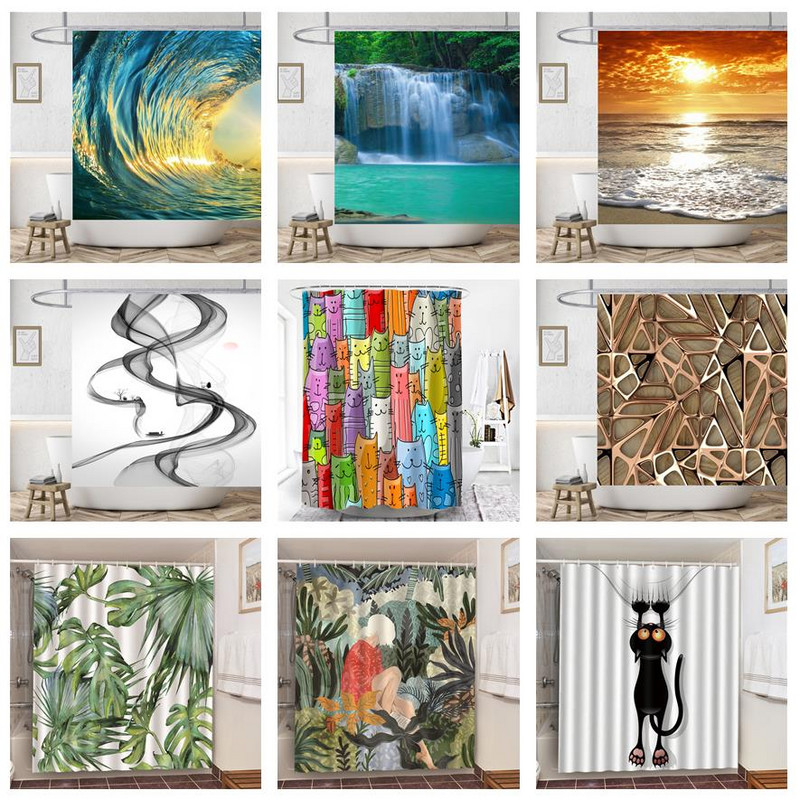 Obnažite seksi ženu Bijela zavjesa za tuširanje Vodootporna visokokvalitetna poliesterska tkanina za plažu Periva originalna Cortinas kućna dekoracija