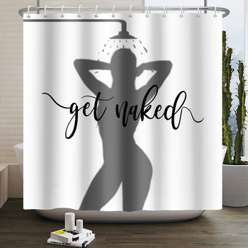 Αφηρημένη κουρτίνα μπάνιου Δημιουργική γραμμή μινιμαλισμού Σχέδιο γυναικείου σώματος μπανιέρας Αδιάβροχη υφασμάτινη οθόνη κουρτίνες μπάνιου 180x200