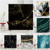 Marmurinis dušo užuolaidų rinkinys Kūrybiškumas Tekstūra Audinys Namų dekoras Vonios Užuolaidos Vonios Produktai Poliesterio Kabantys Audiniai Kabliukai