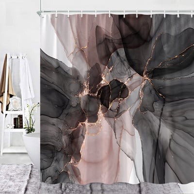 Marmurinis dušo užuolaidų rinkinys Kūrybiškumas Tekstūra Audinys Namų dekoras Vonios Užuolaidos Vonios Produktai Poliesterio Kabantys Audiniai Kabliukai