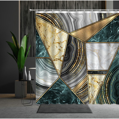 Marmurinis dušo užuolaidų rinkinys Kūrybiškumas Tekstūra Audinys Namų dekoras Vonios Užuolaidos Vonios Produktai Poliesterio Kabantys Audiniai Kabliukai