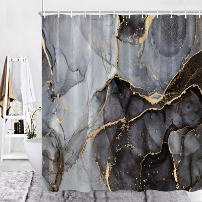 Marmurinis dušo užuolaidų rinkinys Kūrybiškumas Tekstūra Audinys Namų dekoras Vonios Užuolaidos Vonios Produktai Poliesterio Kabantys Audiniai Kabliukai