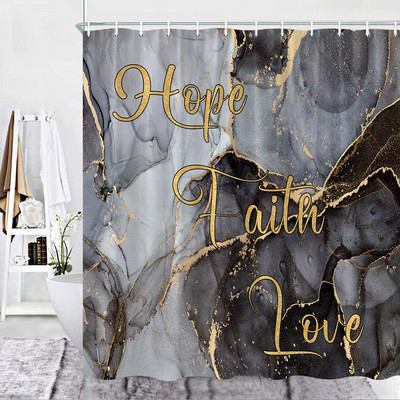 Marmurinis dušo užuolaidų rinkinys Kūrybiškumas Tekstūra Audinys Namų dekoras Vonios Užuolaidos Vonios Produktai Poliesterio Kabantys Audiniai Kabliukai