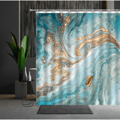 Marmurinis dušo užuolaidų rinkinys Kūrybiškumas Tekstūra Audinys Namų dekoras Vonios Užuolaidos Vonios Produktai Poliesterio Kabantys Audiniai Kabliukai