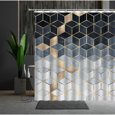 Marmurinis dušo užuolaidų rinkinys Kūrybiškumas Tekstūra Audinys Namų dekoras Vonios Užuolaidos Vonios Produktai Poliesterio Kabantys Audiniai Kabliukai