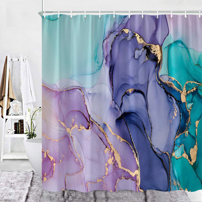 Marmurinis dušo užuolaidų rinkinys Kūrybiškumas Tekstūra Audinys Namų dekoras Vonios Užuolaidos Vonios Produktai Poliesterio Kabantys Audiniai Kabliukai