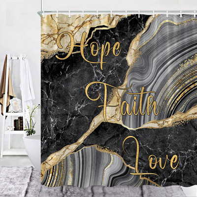 Marmurinis dušo užuolaidų rinkinys Kūrybiškumas Tekstūra Audinys Namų dekoras Vonios Užuolaidos Vonios Produktai Poliesterio Kabantys Audiniai Kabliukai