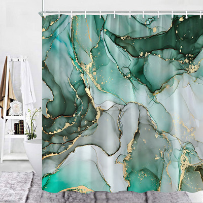 Marmurinis dušo užuolaidų rinkinys Kūrybiškumas Tekstūra Audinys Namų dekoras Vonios Užuolaidos Vonios Produktai Poliesterio Kabantys Audiniai Kabliukai