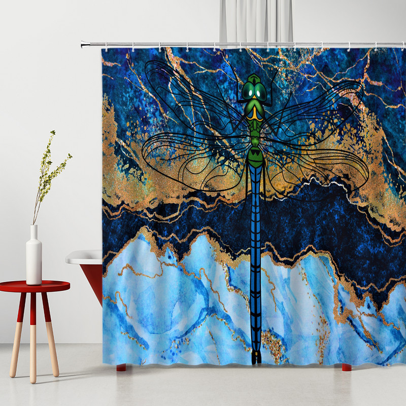 Marmurinis dušo užuolaidų rinkinys Kūrybiškumas Tekstūra Audinys Namų dekoras Vonios Užuolaidos Vonios Produktai Poliesterio Kabantys Audiniai Kabliukai