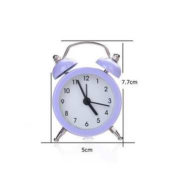 50 мм електронен малък будилник Творчески заешки уши Сладък мини метален малък будилник за бюро Спалня Настолен часовник