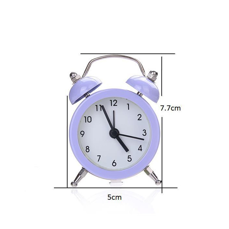 50 mm elektronisks mazs modinātājs, radošs truša ausis, jauks mini metāla mazs modinātājs rakstāmgalda guļamistabas galda pulkstenim