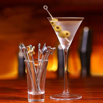 Μεταλλικό ανοξείδωτο ατσάλι Cocktail Needle Kitchen & Bar Fruits Toothpicks Fruit Sticks Cocktail Picks Garnish Cocktail Accessories