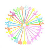 50 kom. Voćni štapići Plastična vilica Vilica za pecivo Višekratna upotreba Voćne igle Vilice Štapić Pijuci za hranu Srce Strelica Desert Kuhinjski pribor