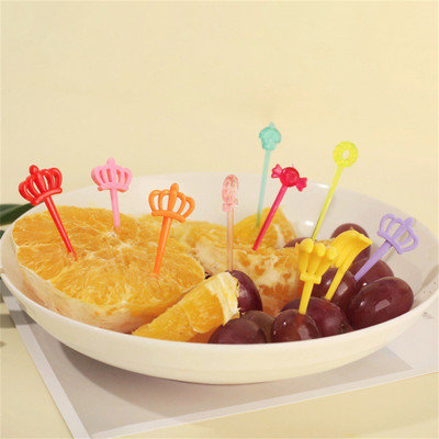 LINSBAYWU 10/20 buc. Animale din desene animate Mini furculiță pentru fructe, prăjitură pentru copii, desert, scobitoare cu fructe, furculiță pentru prânz, decorare pentru petrecere acasă