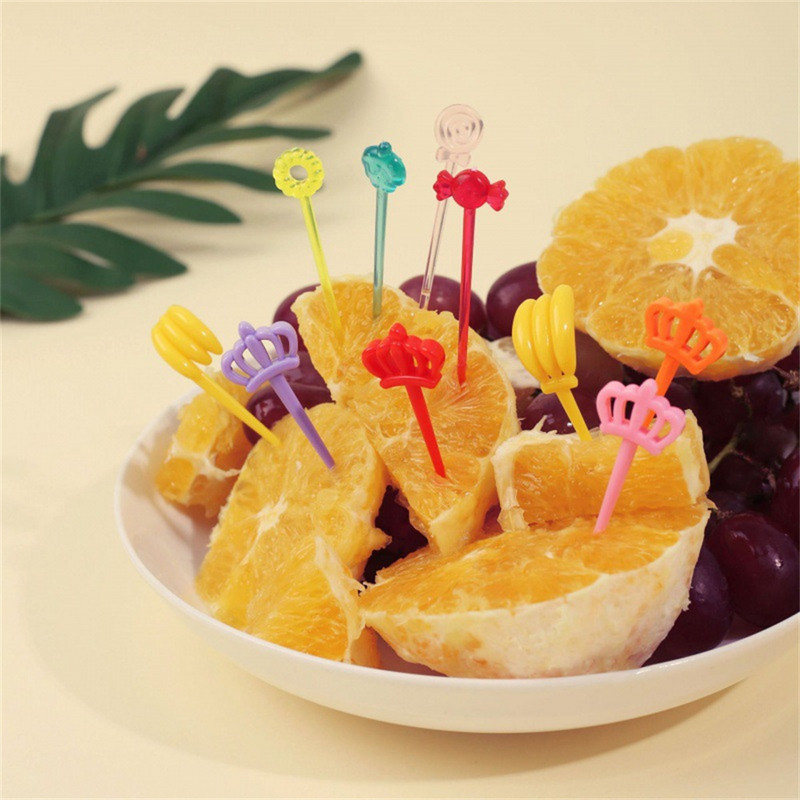 LINSBAYWU 10/20 vnt Animacinių filmų gyvūnai Mini vaisių šakutė vaikams Tortas Desertas Vaisių dantų krapštukas Bento pietų šakutė Namų vakarėlio dekoravimas