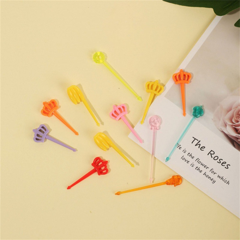 LINSBAYWU 10/20 vnt Animacinių filmų gyvūnai Mini vaisių šakutė vaikams Tortas Desertas Vaisių dantų krapštukas Bento pietų šakutė Namų vakarėlio dekoravimas