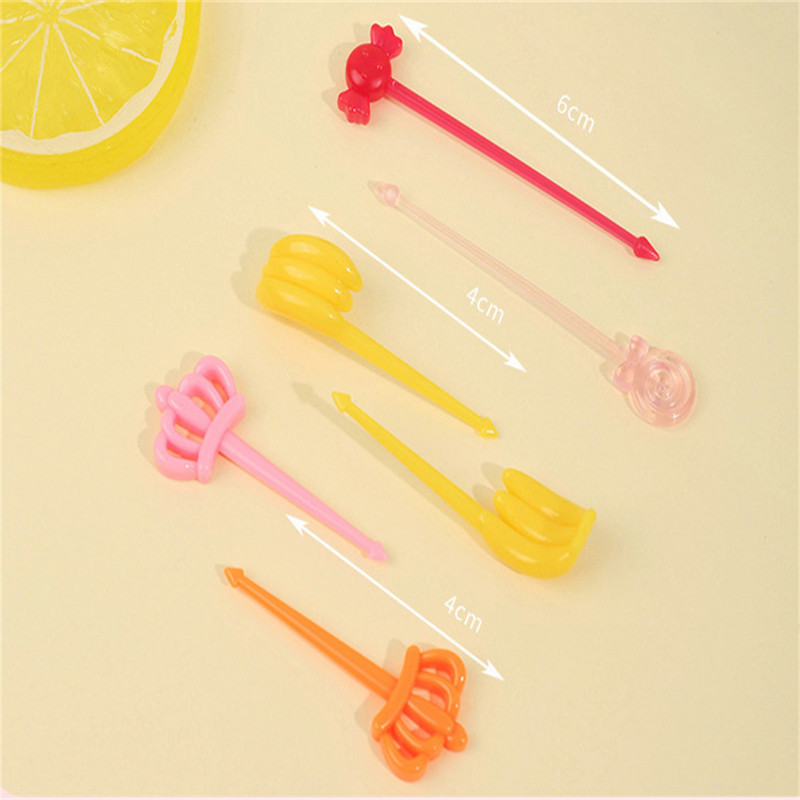 LINSBAYWU 10/20 vnt Animacinių filmų gyvūnai Mini vaisių šakutė vaikams Tortas Desertas Vaisių dantų krapštukas Bento pietų šakutė Namų vakarėlio dekoravimas