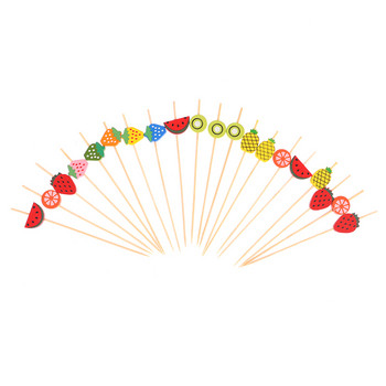 100 τμχ 12 εκ. Σχήμα φρούτων Φαγητό Pick πιρούνι Μπουφές Cupcake Toppers Πιρούνια για κοκτέιλ Διακοσμήσεις φεστιβάλ γάμου Προμήθειες για πάρτι γενεθλίων